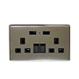 Smart Wi-Fi 13A Wi-Fi Twin Wall Sockets with 1 USB Ports (Silver)