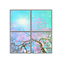 60x60cms SKY Panel with Cherry blossom trees 2D Effect (4 pcs set)