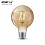 Filament G95 in Amber Glass- 8W 900Lm (of 6500K) 2700-6000K, CCT & Dimmable E27