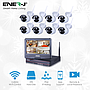 Wireless CCTV Kit with 8 x Outdoor IP Cameras with NVR, 2 TB Hard Disk & 10.5 Inches Monitor