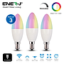Smart WiFi Candle Bulb, E14 Base, RGB+CCT Changing & Dimmable via APP (3pc pack)