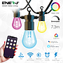 Wi-Fi LED String Light with RGB+WW Filament Bulbs, 7.2M and 12pcs Filament Bulbs with Adapter & UK fused Plug