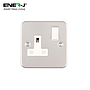 13A Metal Clad Single Wall Socket with switch